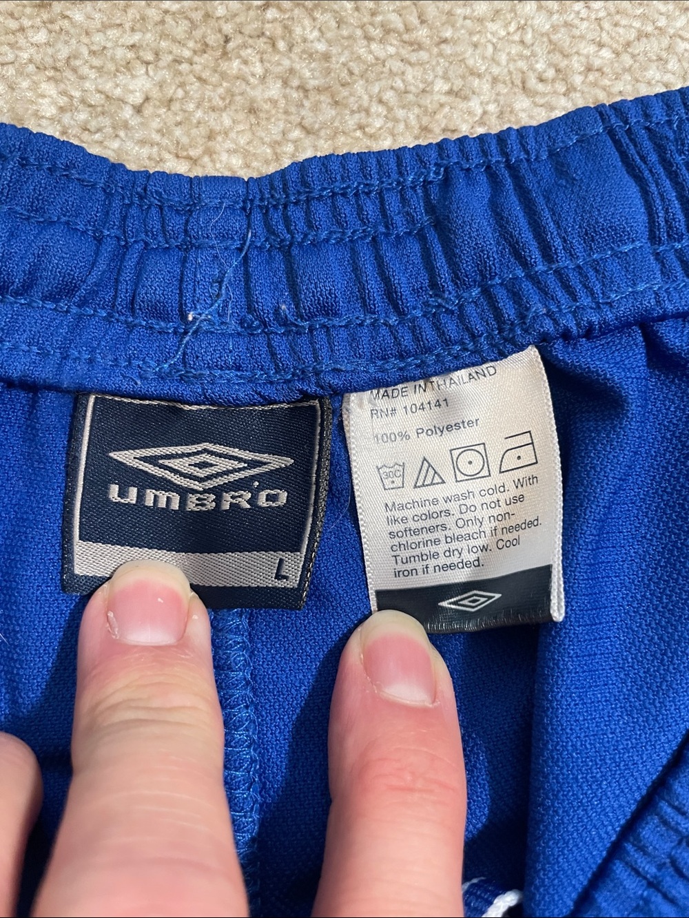 Umbro Royal Blue Athletic Shorts with White Panels - Picture 4 of 6